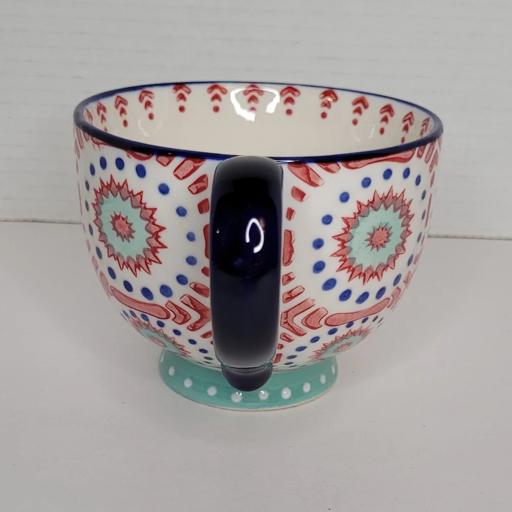 Pier 1 Multicolor Lily Patterned Cup Mug